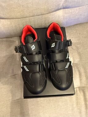 Peloton Black and Red Women's Cycling Shoes
